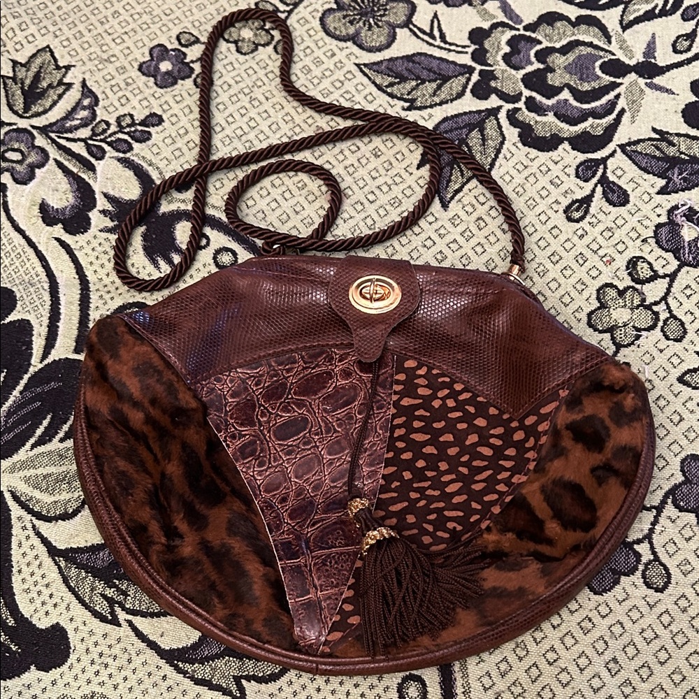 Cache Brown Patterned Shoulder Bag